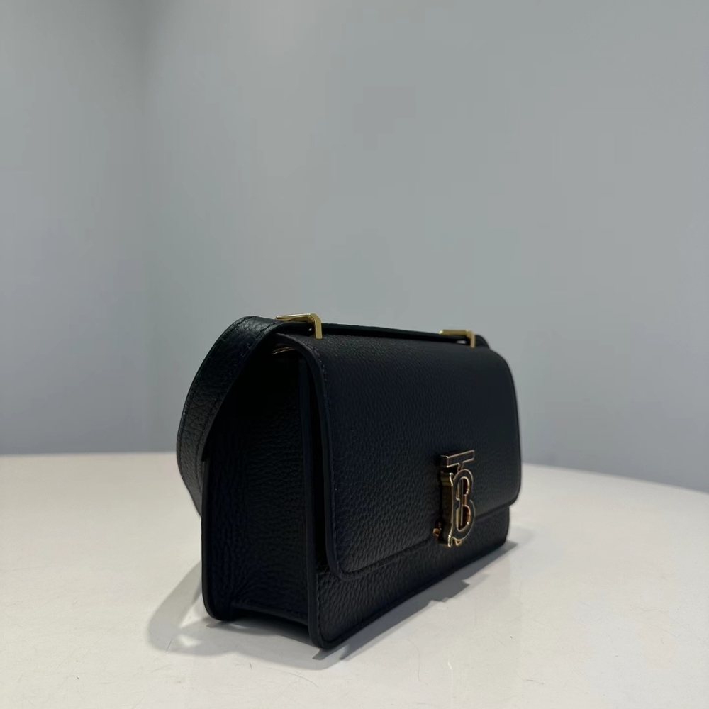 Burberry 23s lychee pattern cowhide TB metallic leather crossbody bag - Picture 4 of 9